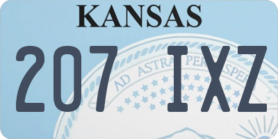 KS license plate 207IXZ