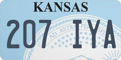 KS license plate 207IYA