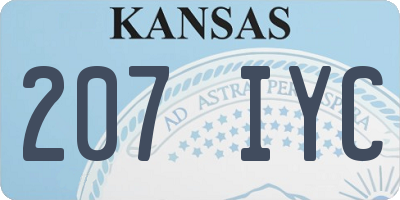 KS license plate 207IYC