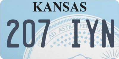 KS license plate 207IYN