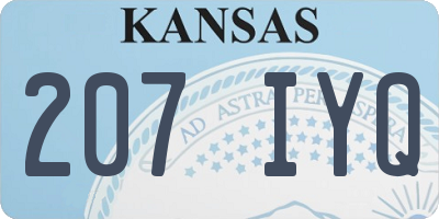 KS license plate 207IYQ