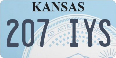 KS license plate 207IYS
