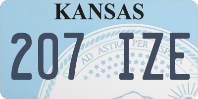 KS license plate 207IZE