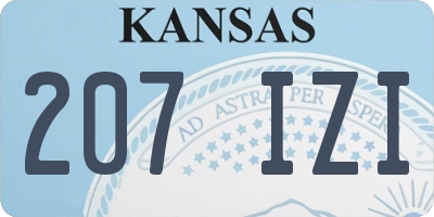 KS license plate 207IZI