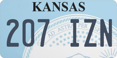KS license plate 207IZN