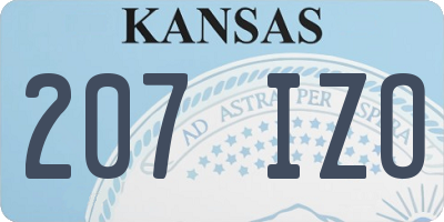 KS license plate 207IZO