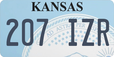KS license plate 207IZR
