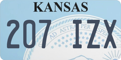 KS license plate 207IZX