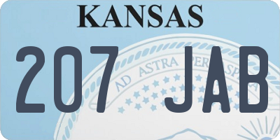 KS license plate 207JAB