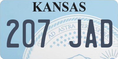 KS license plate 207JAD