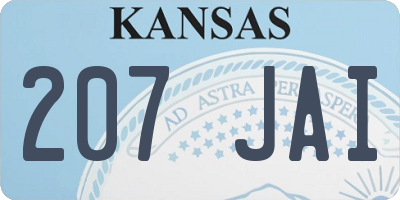 KS license plate 207JAI