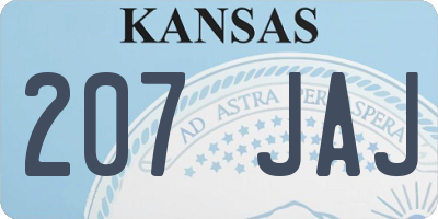 KS license plate 207JAJ