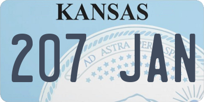 KS license plate 207JAN