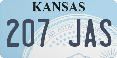 KS license plate 207JAS