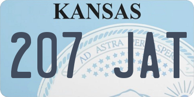 KS license plate 207JAT
