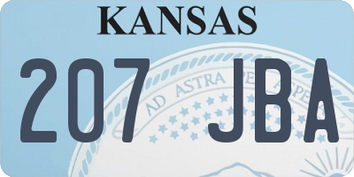 KS license plate 207JBA