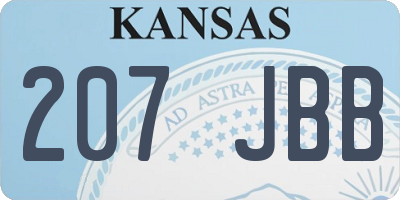 KS license plate 207JBB