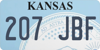 KS license plate 207JBF