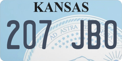 KS license plate 207JBO