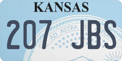 KS license plate 207JBS