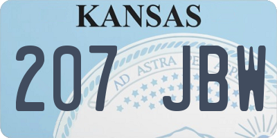 KS license plate 207JBW