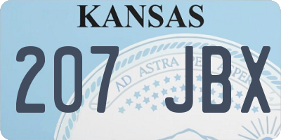 KS license plate 207JBX