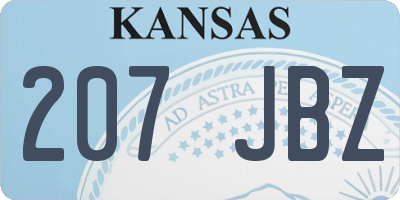 KS license plate 207JBZ
