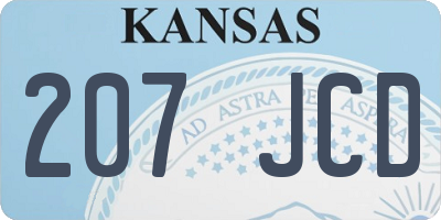 KS license plate 207JCD