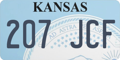 KS license plate 207JCF