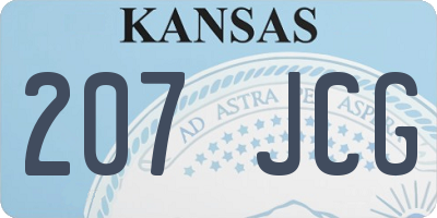 KS license plate 207JCG