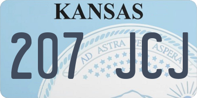 KS license plate 207JCJ