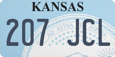 KS license plate 207JCL