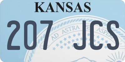KS license plate 207JCS
