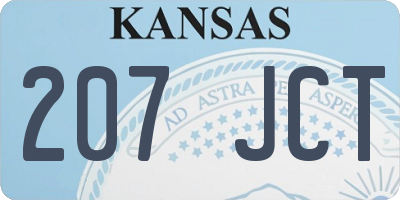 KS license plate 207JCT