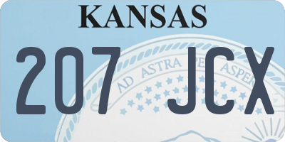 KS license plate 207JCX