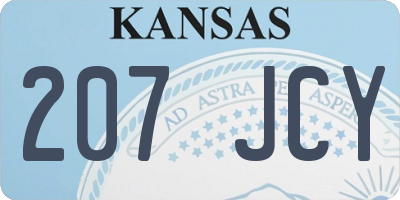 KS license plate 207JCY