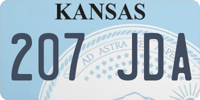 KS license plate 207JDA