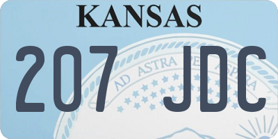 KS license plate 207JDC