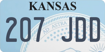 KS license plate 207JDD