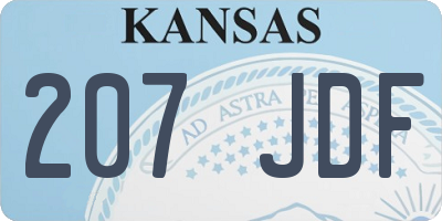 KS license plate 207JDF