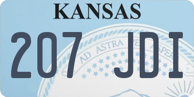 KS license plate 207JDI