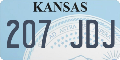 KS license plate 207JDJ