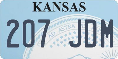 KS license plate 207JDM
