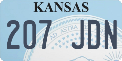 KS license plate 207JDN