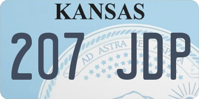 KS license plate 207JDP