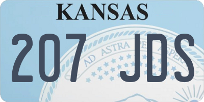 KS license plate 207JDS