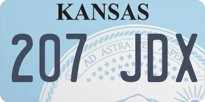 KS license plate 207JDX