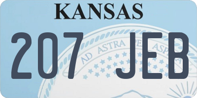 KS license plate 207JEB