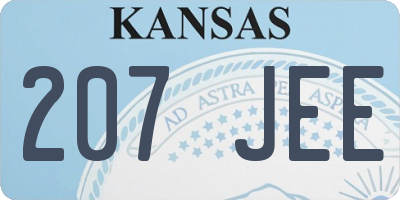 KS license plate 207JEE