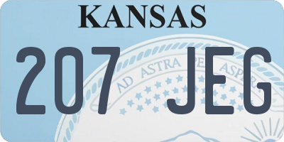 KS license plate 207JEG